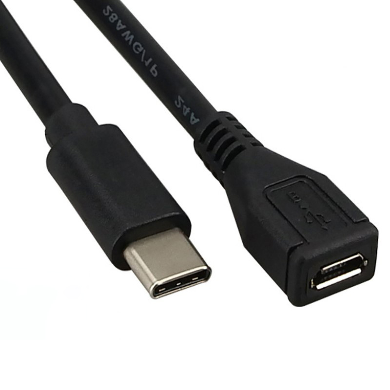 USB 2.0 Type C Male To Micro USB Female Straight Cable