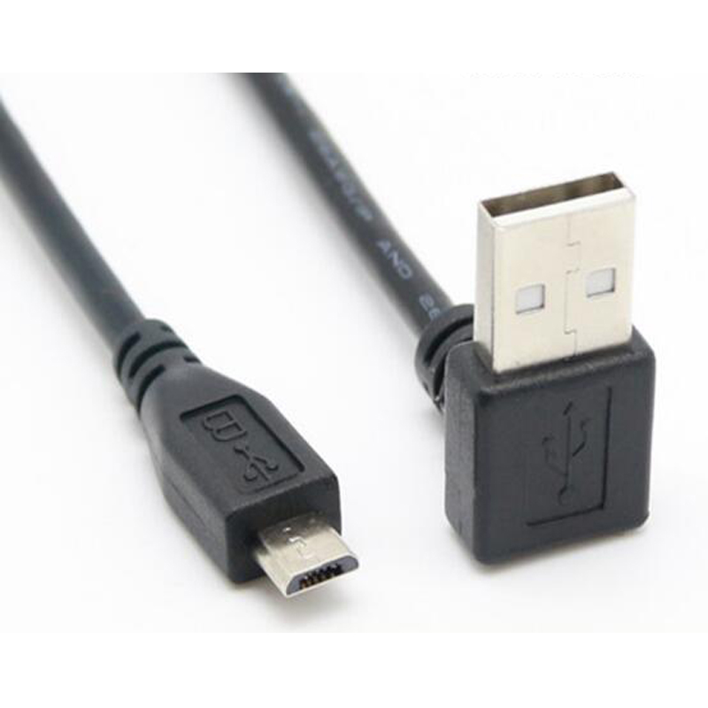 USB 2.0 A Male Down Angled To Micro USB B Male Connector Cable