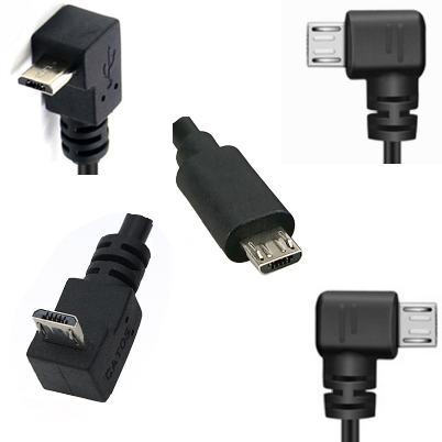 USB 2.0 A Male Down Angled To Micro USB B Male Connector Cable