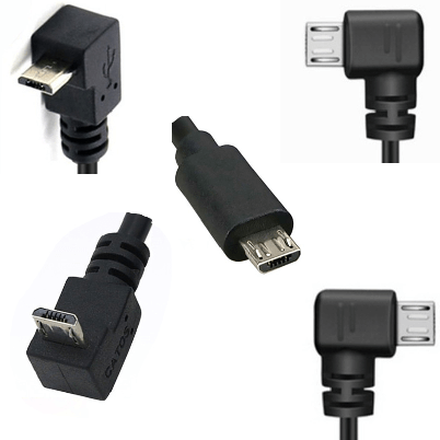 USB 2.0 Type A Male Down Angled To Micro USB Male Up Angled Cable