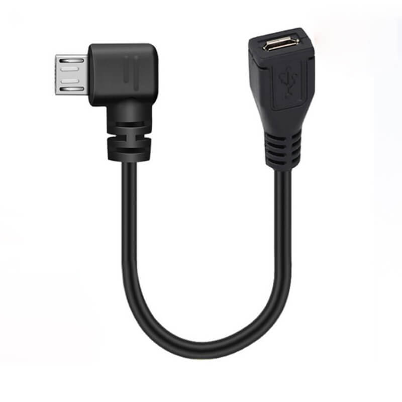 Micro USB B Female To Micro USB B Male Connector Left  Angled Cable