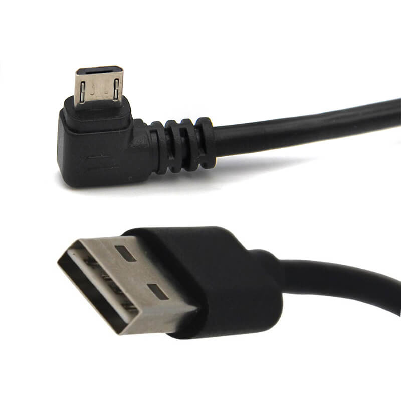 USB 2.0 A Male Straight To Micro USB Male Right Angled Cable