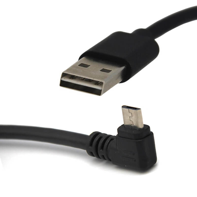 USB 2.0 A Male Straight To Micro USB Male Right Angled Cable