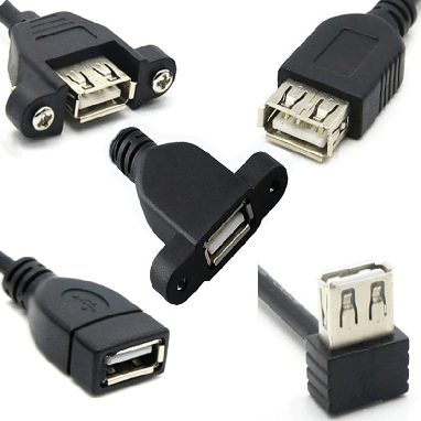 USB 2.0 Type A Female To USB 2.0 Type C Male Straight Cable