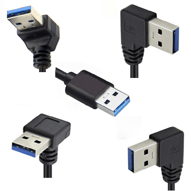 USB 3.0 A Male To TYPE C Male Right Angled Connector Cable