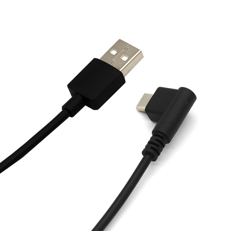 USB 2.0 A Male To TYPE C Male Connector Right Angled Charging Data Cable