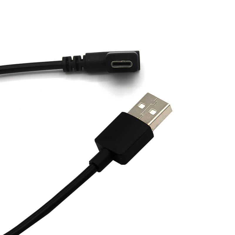 USB 2.0 A Male To TYPE C Male Connector Right Angled Charging Data Cable