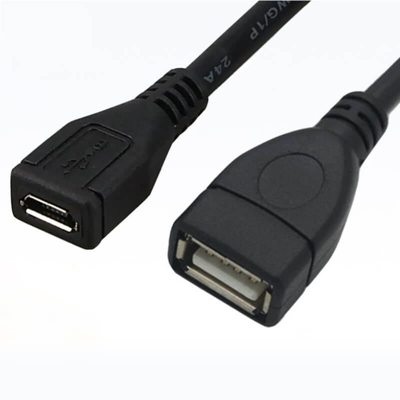 Micro USB Female To USB A Female Connector Cable