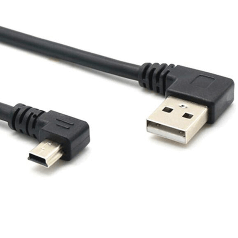 MINI USB Male Left Angled To USB 2.0 A Male Connector Right Angled Cable