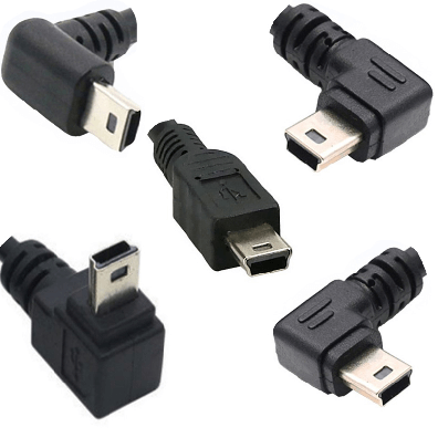 MINI USB Male Left Angled To ​MINI USB Female Panel Mount Connector Cable