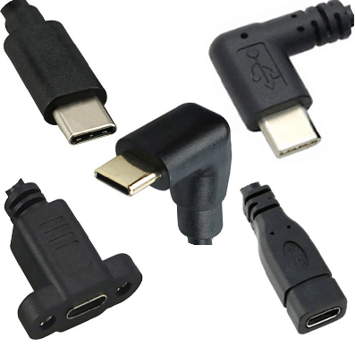 USB Type C Male To MINI USB Male Right Angled Connector Cable