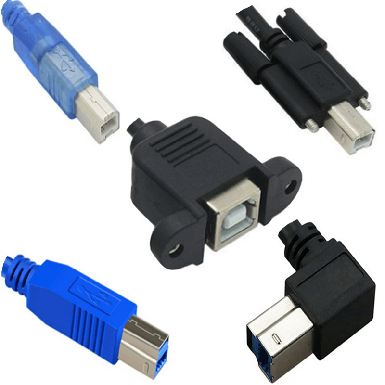 USB 2.0 B Male To USB 2.0 B Female Panel Mount Printer Cable