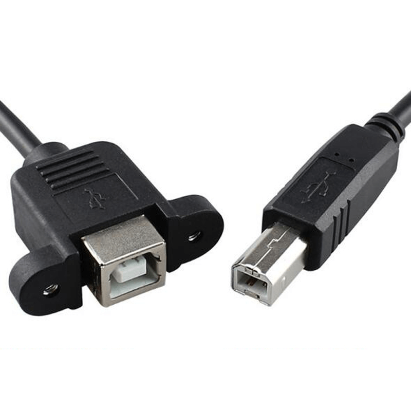 USB 2.0 B Male To USB 2.0 B Female Panel Mount Printer Cable