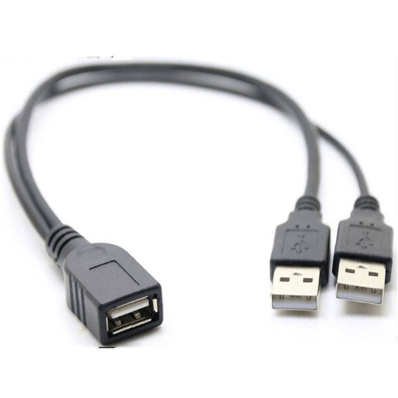 Dual USB 2.0 A Male To USB 2.0 A Female Connector Cable