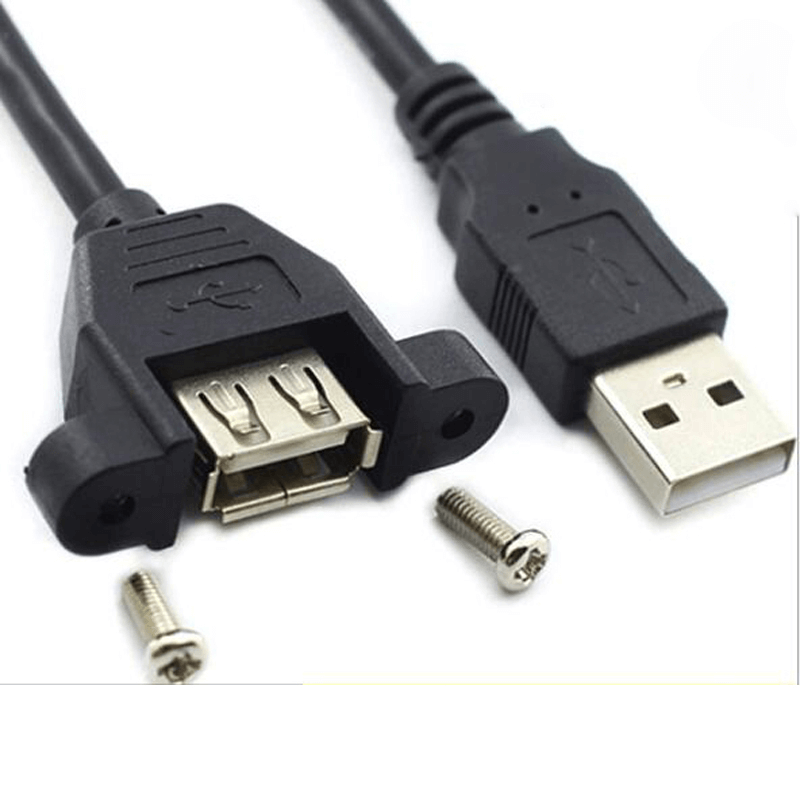 USB 2.0 A Male To ​USB 2.0 A Female Connector Panel Mount Cable