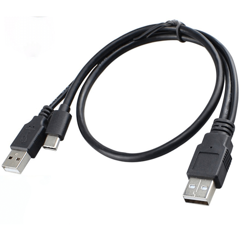 USB Type A Male 2.0 To ​USB Type A Male 2.0 Connector and USB Type C Male 2.0 Connector Cable