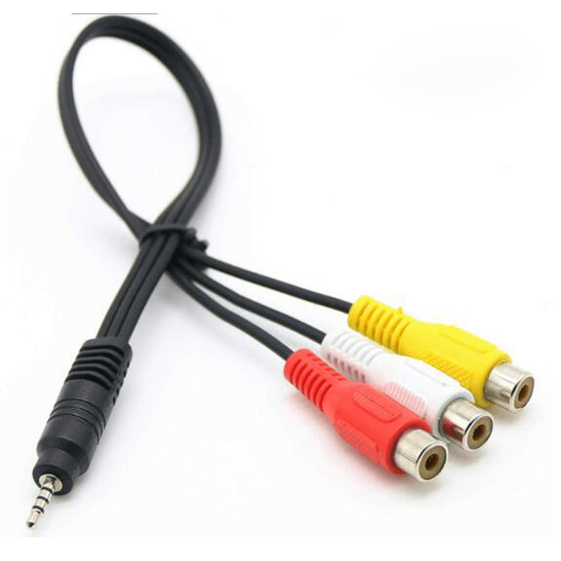 3.5mm TRRS Plug To 3*RCA Female Connector  Audio Cable