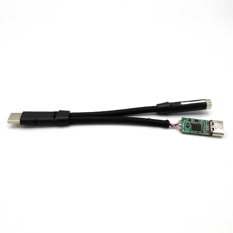 Type C Male with IC To  Type C Female with IC +3.5MM Audio Female Audio Cable