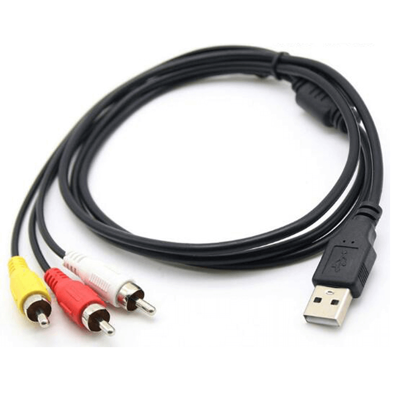 3 RCA Male To ​USB A Male 2.0 Connector Audio Cable