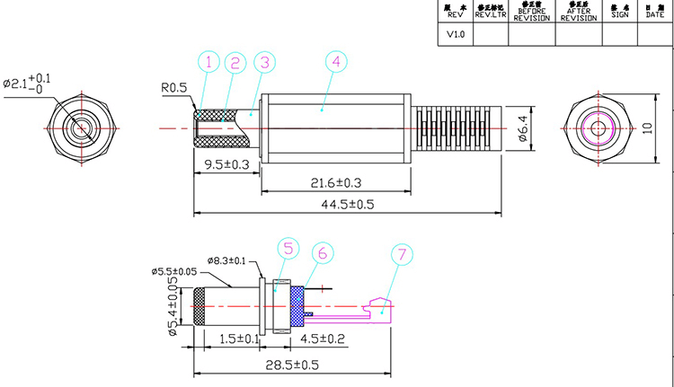 Low Cost Free Molding 5.5MM*2.1MM DC Plug