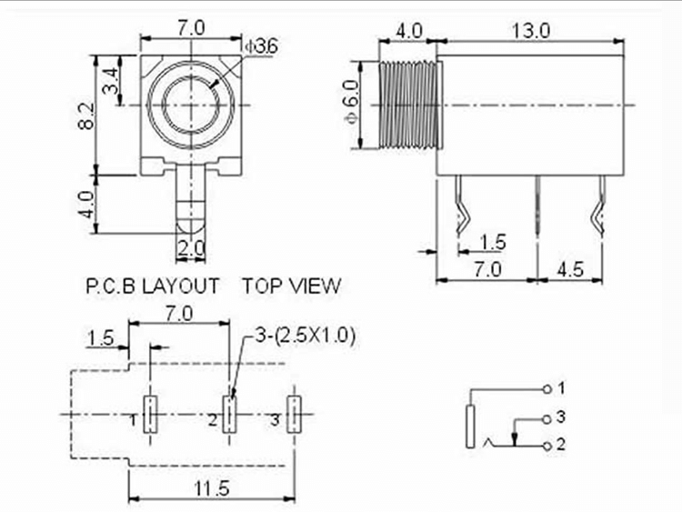 3.5MM 2Pole  Audio Socket