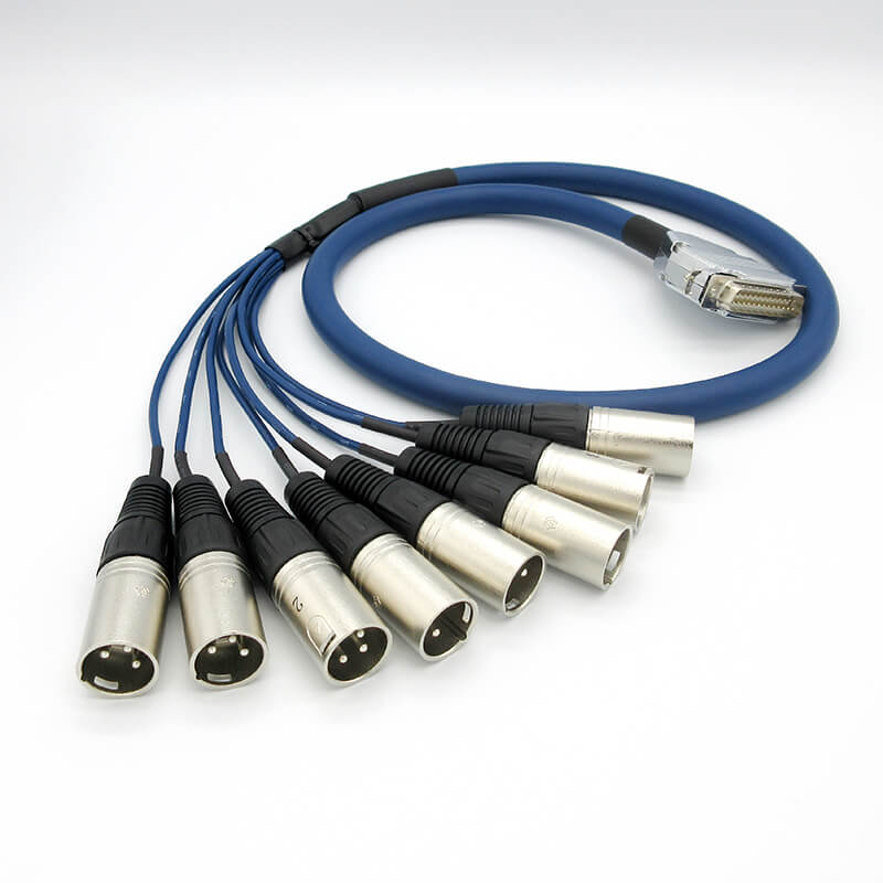 DB25PIN Male to 8XLR 3PIN Male Connector Audio Cable