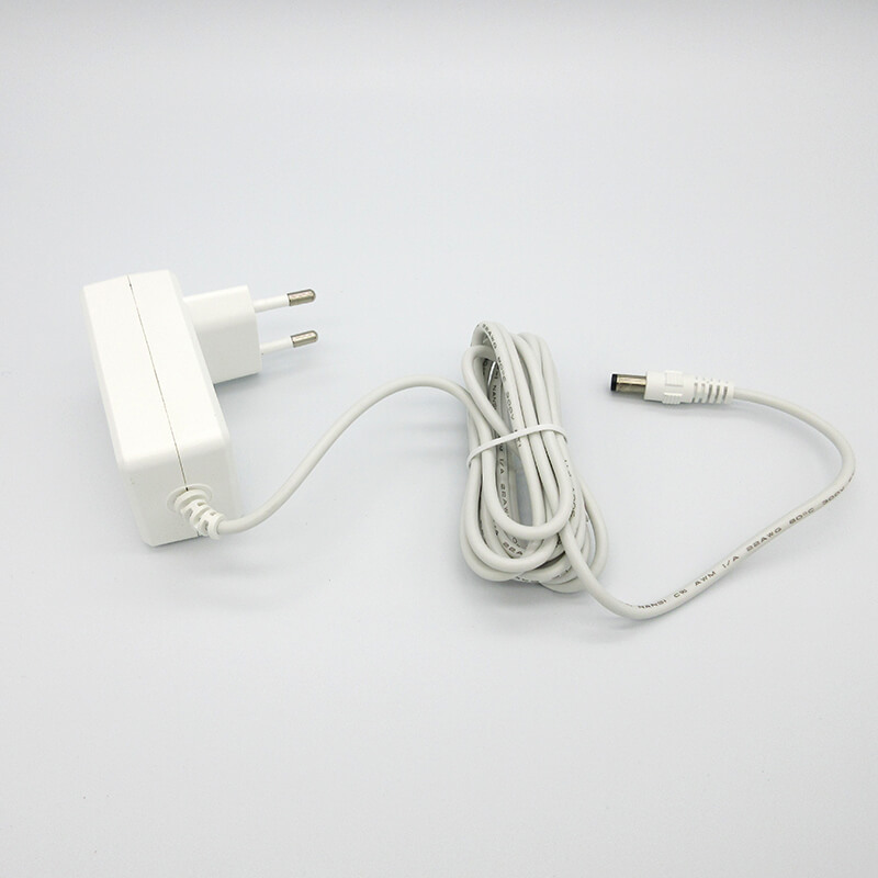 5.5*2.1*10MM DC Plug to EU Plug White DC Power Adapter