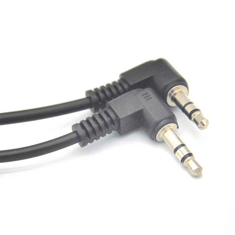 3.5MM  3Pole Male Right Angle to Dual 3.5MM  3Pole Male Right Angle Connector Audio Cable